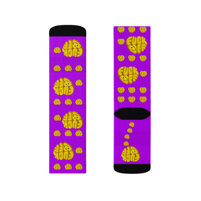 Fuck Off - Cushioned Socks (Yellow & Purple)