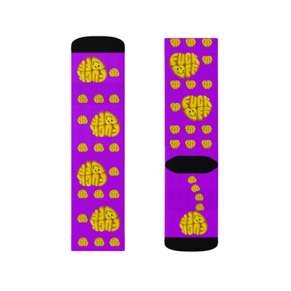 Fuck Off - Cushioned Socks (Yellow & Purple)