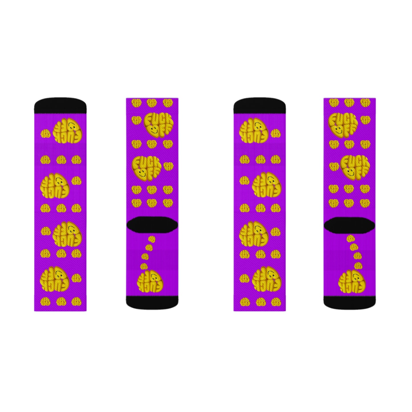 Fuck Off - Cushioned Socks (Yellow & Purple)